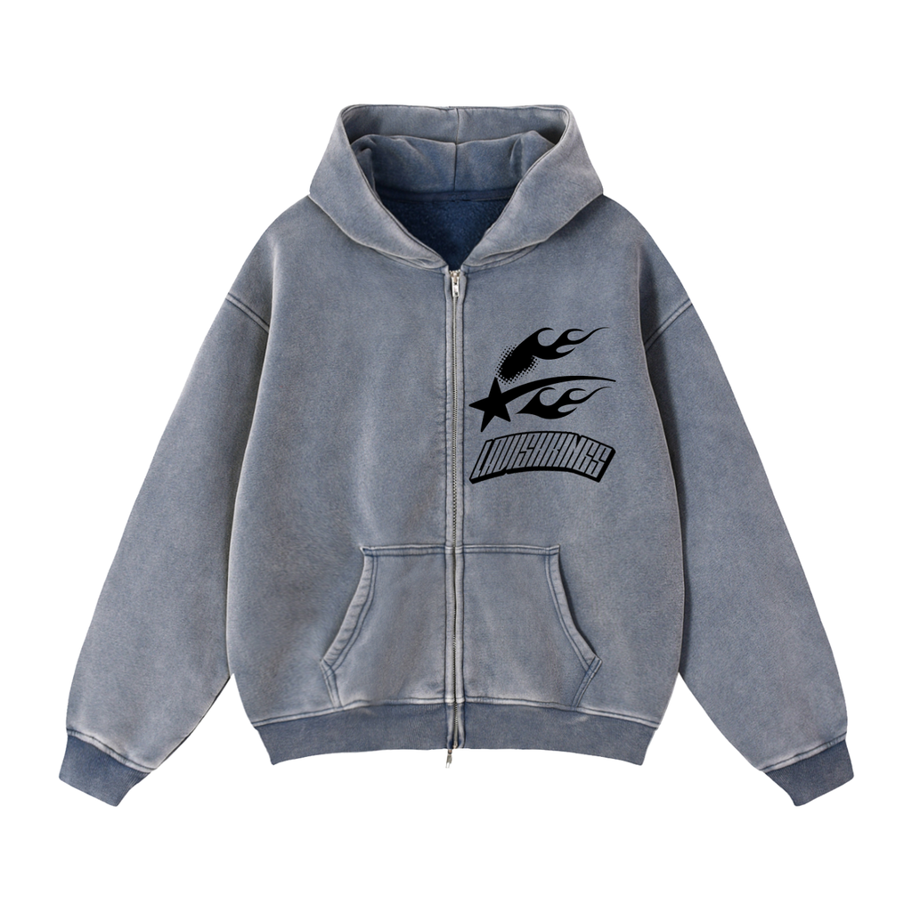 Zip-Through Boxy Fleece Hoodie - LavishKings
