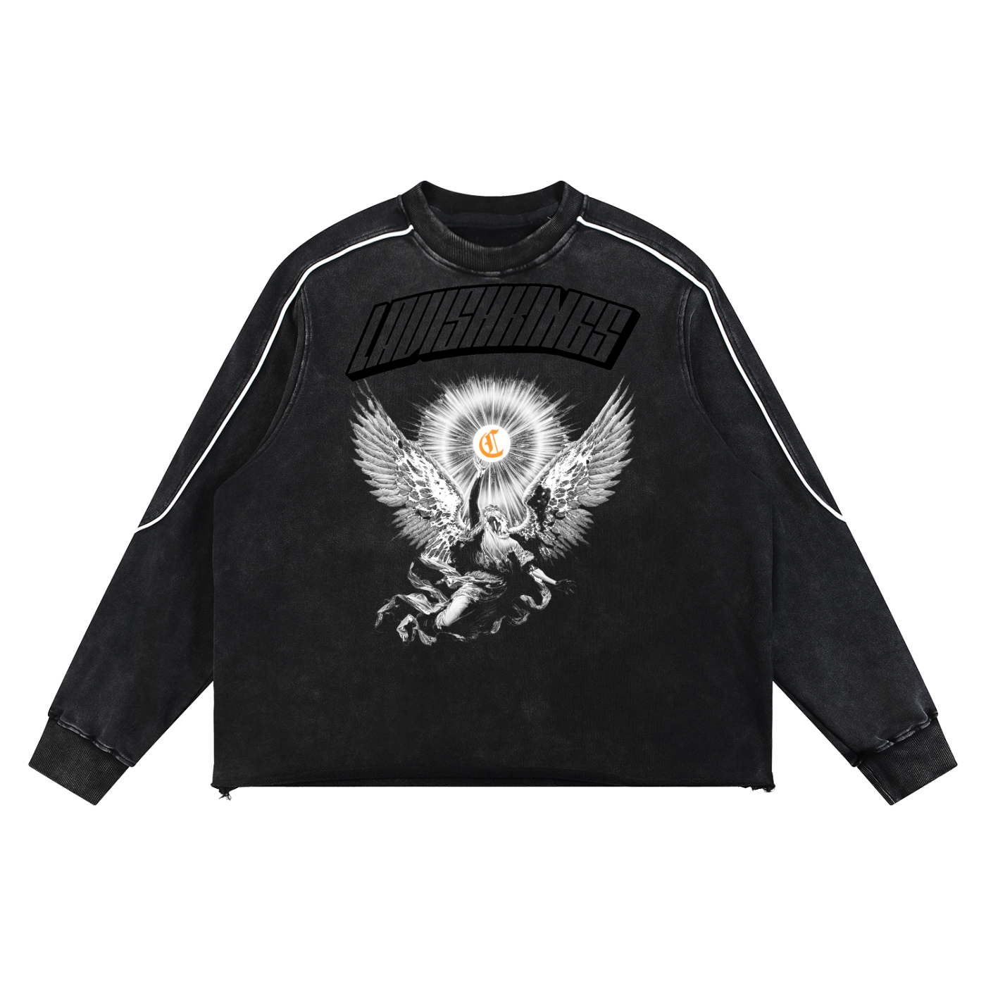 Mineral Wash Piping Raw Hem Sweatshirt