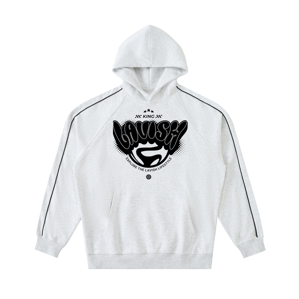 Contrast Piping Raglan Hoodie - LavishKings