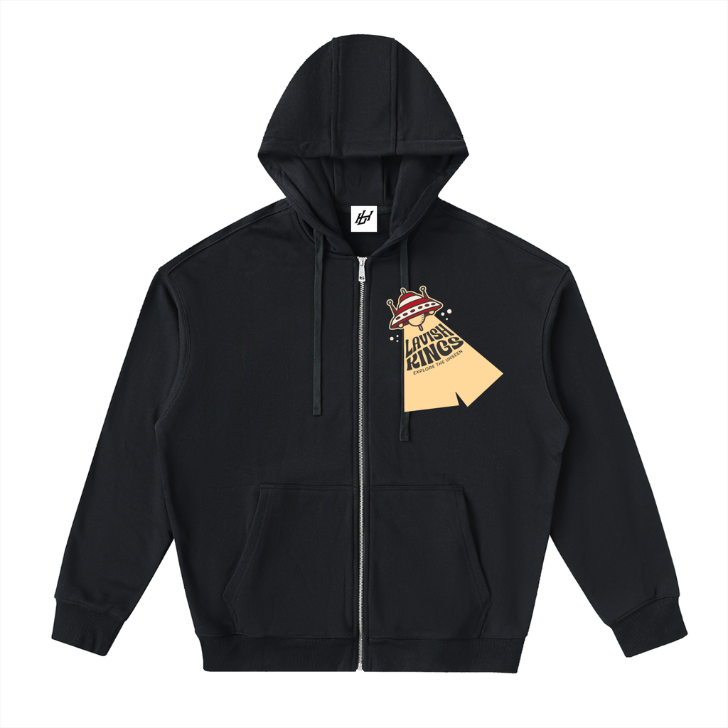 Drop-Shoulder Zip Up Hoodie