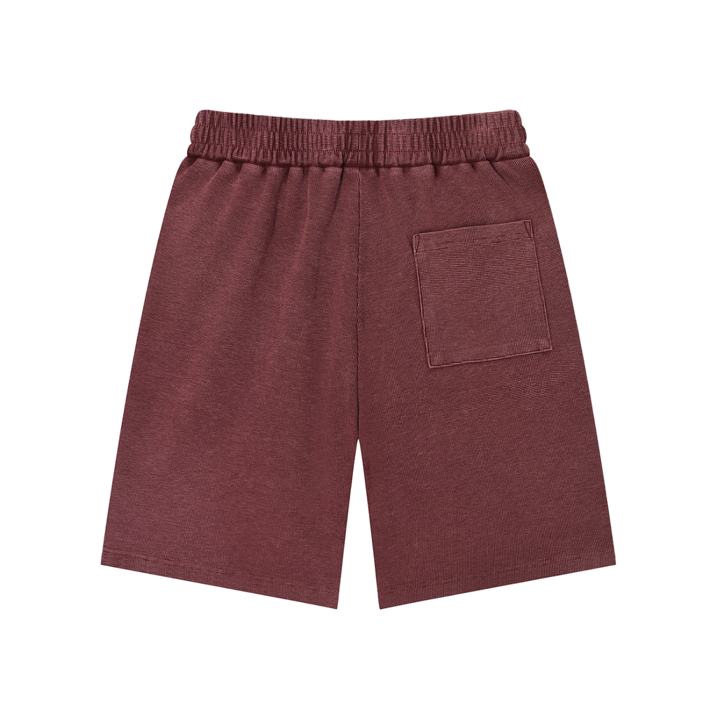 Mineral Wash Waffle Knit Shorts - LavishKings