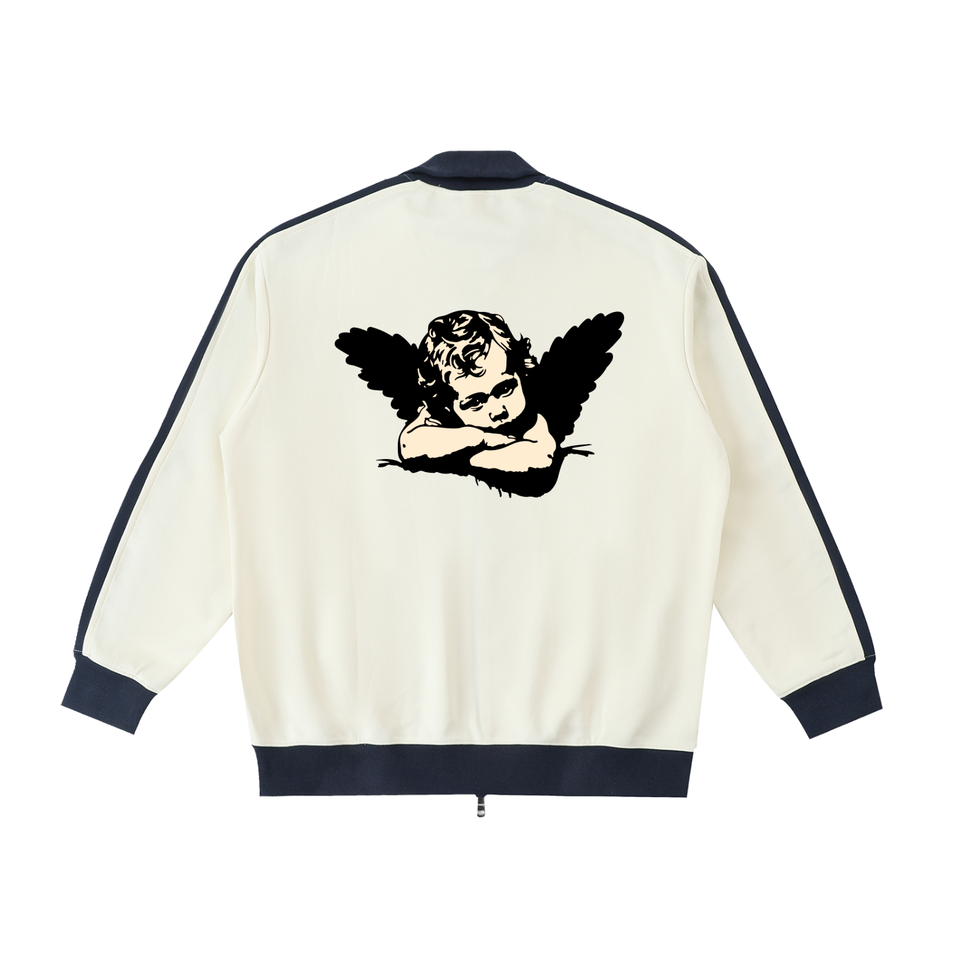 Contrast Trim Stand Collar Jacket