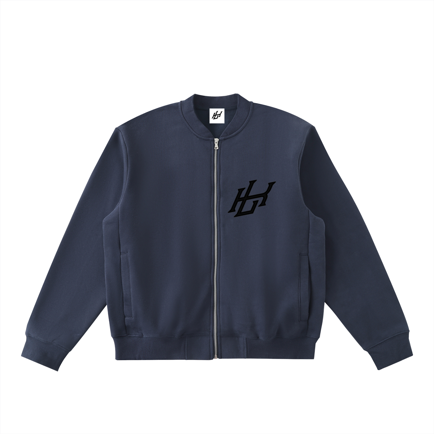 Essential Zip-Up Fleeced Varsity Jacket
