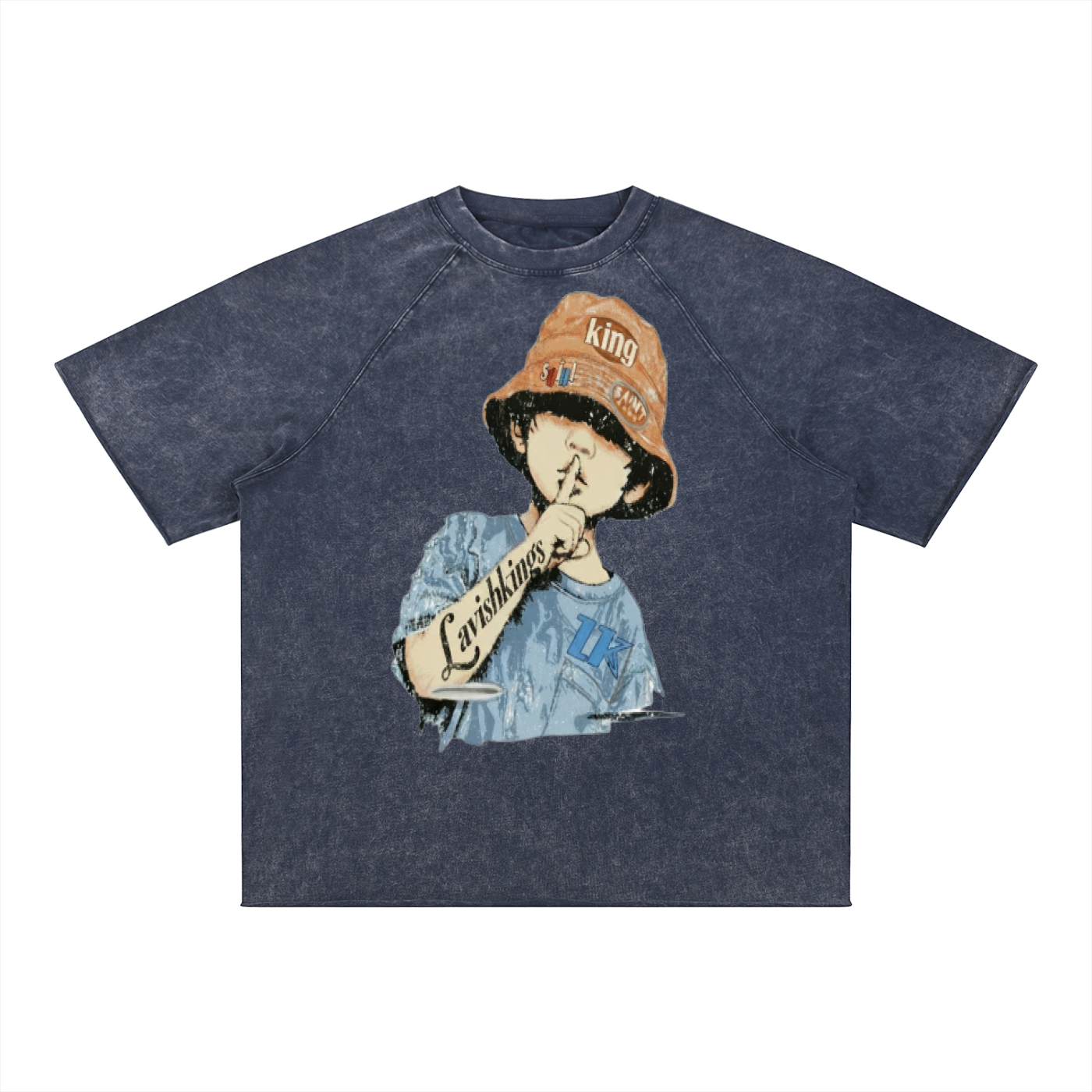 Unisex Mineral Wash Raw Edge T-Shirt