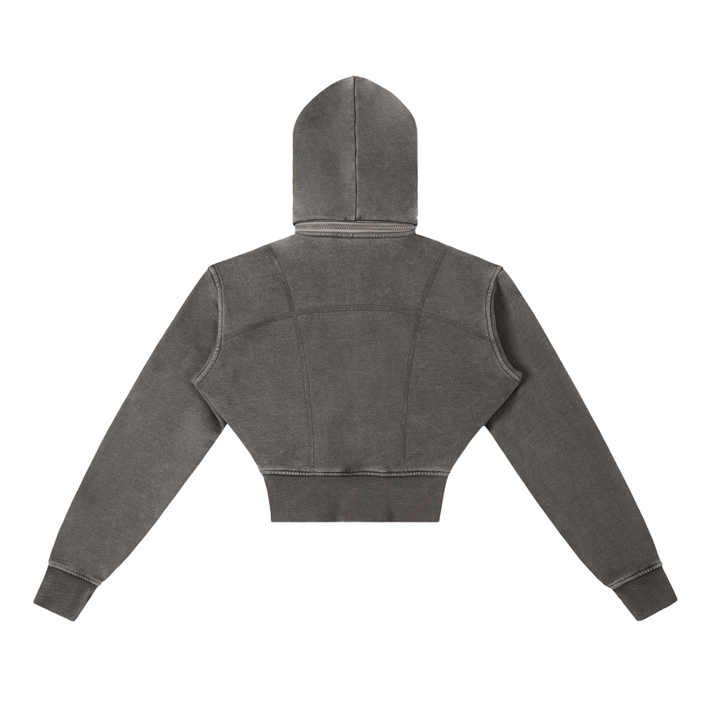 Vintage Washed Cropped Fleece Hoodie - LavishKings