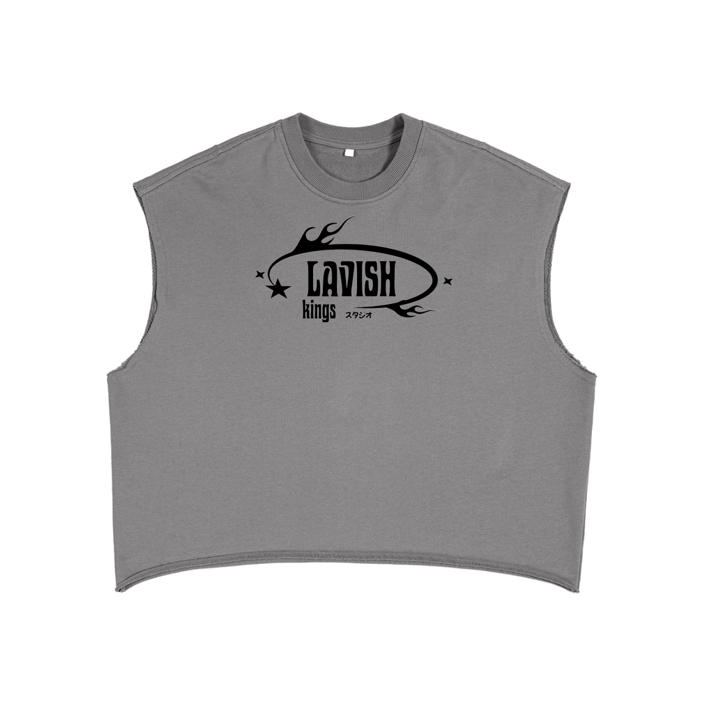 French Terry Boxy Tank Top - LavishKings