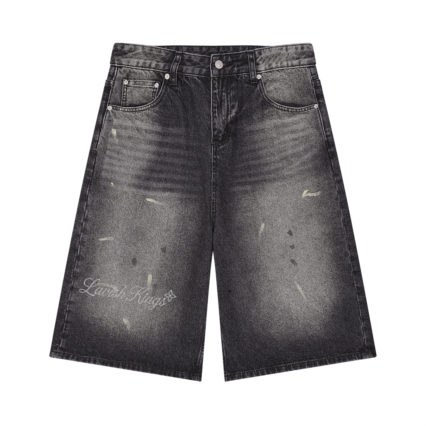 Men’s Vintage Wash Wide Leg Denim Shorts
