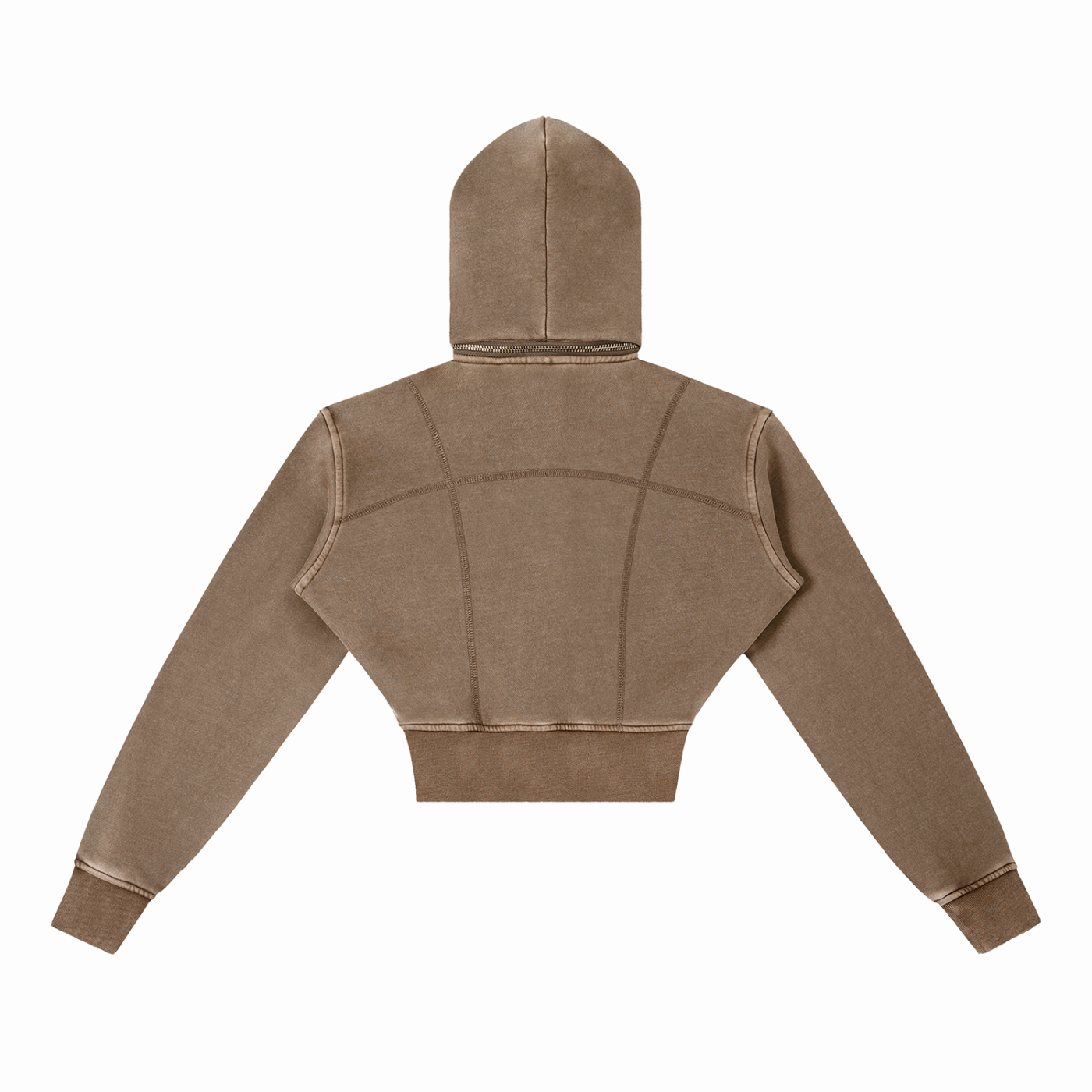 Vintage Washed Cropped Fleece Hoodie - LavishKings