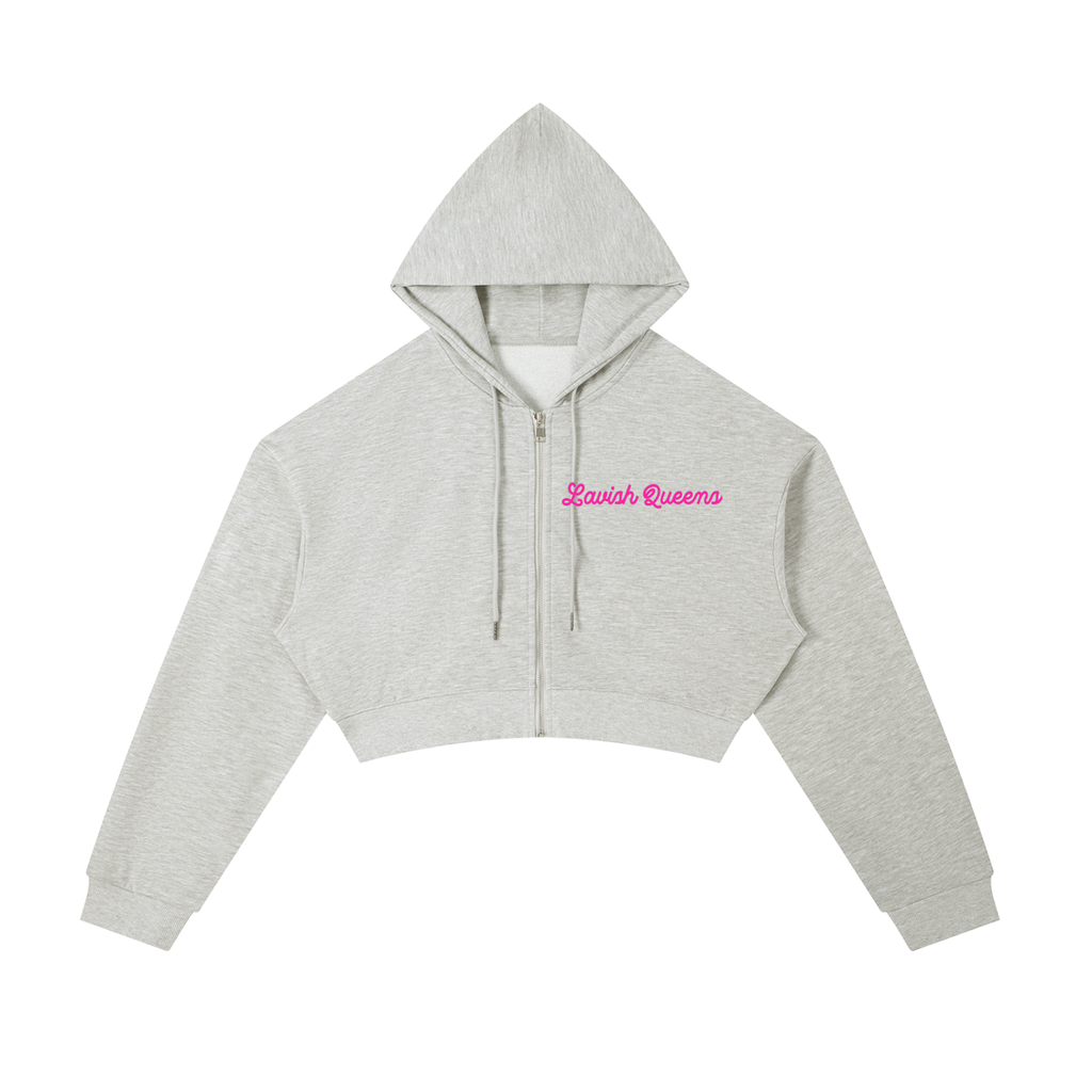 Essential Cropped Zip-Up Hoodie - LavishKings