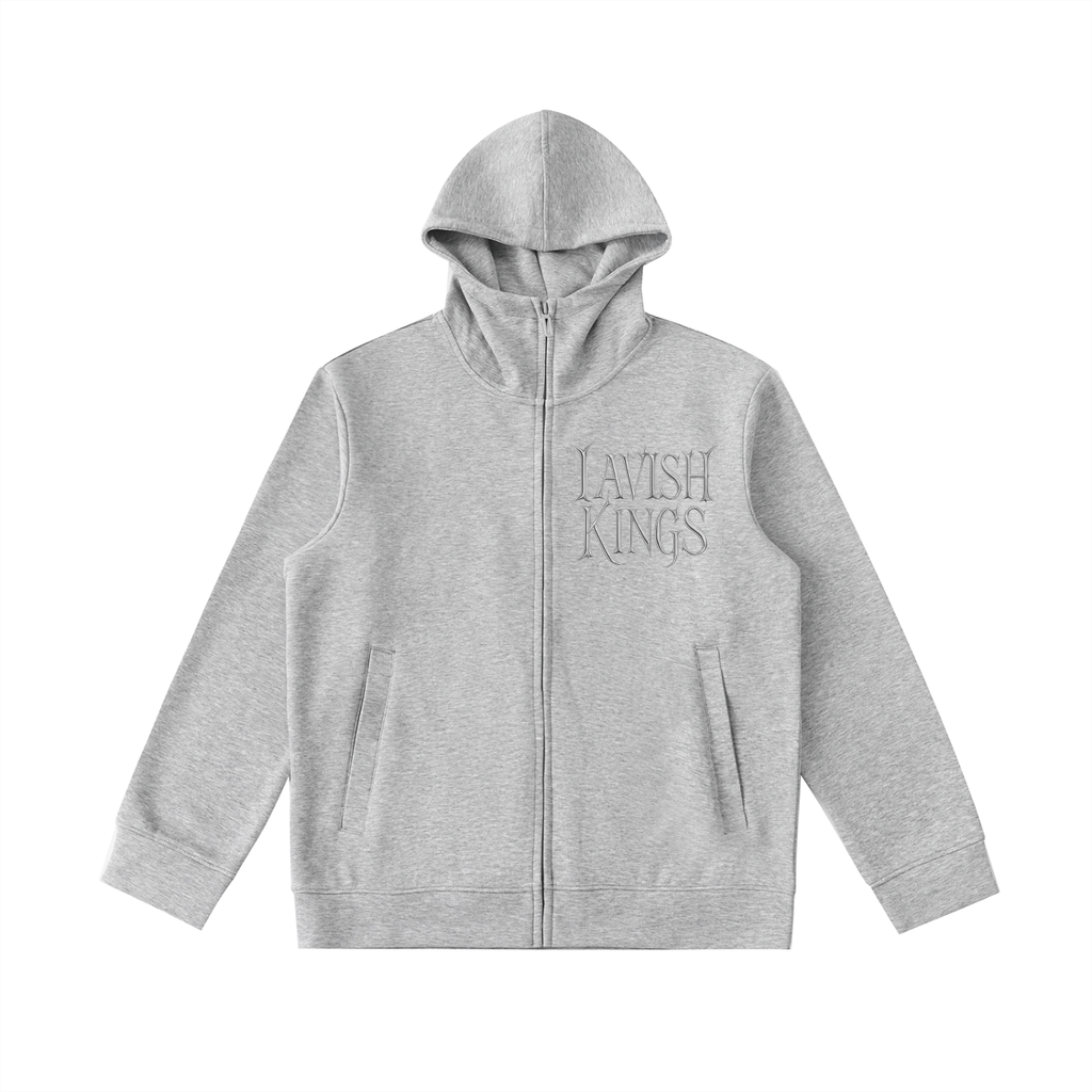 Essential Heavyweight High Neck  Zip-Up Hoodie - LavishKings