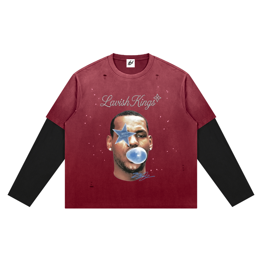 Unisex Vintage Wash Distressed Layer T-Shirt