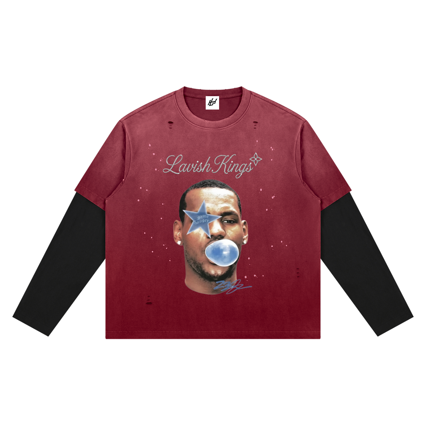 Unisex Vintage Wash Distressed Layer T-Shirt