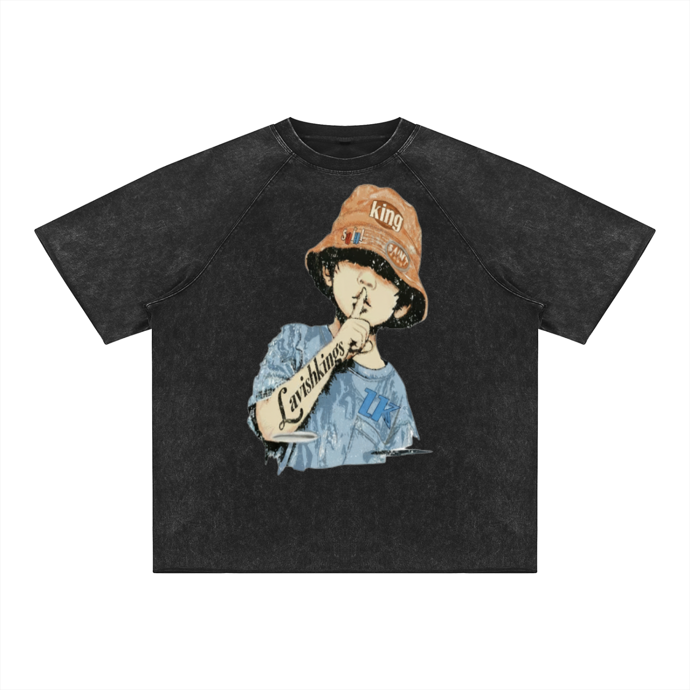 Unisex Mineral Wash Raw Edge T-Shirt