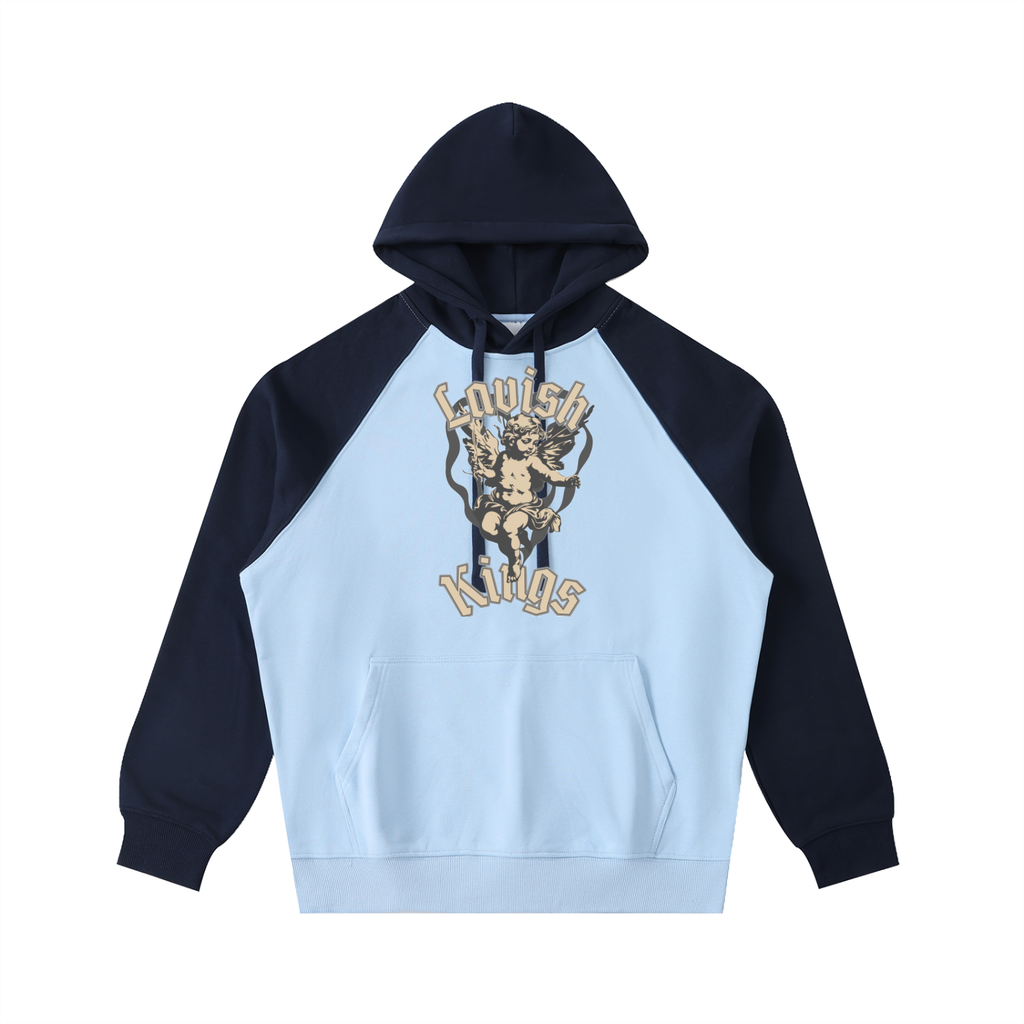 Color-Block Raglan Sleeve Hoodie - LavishKings