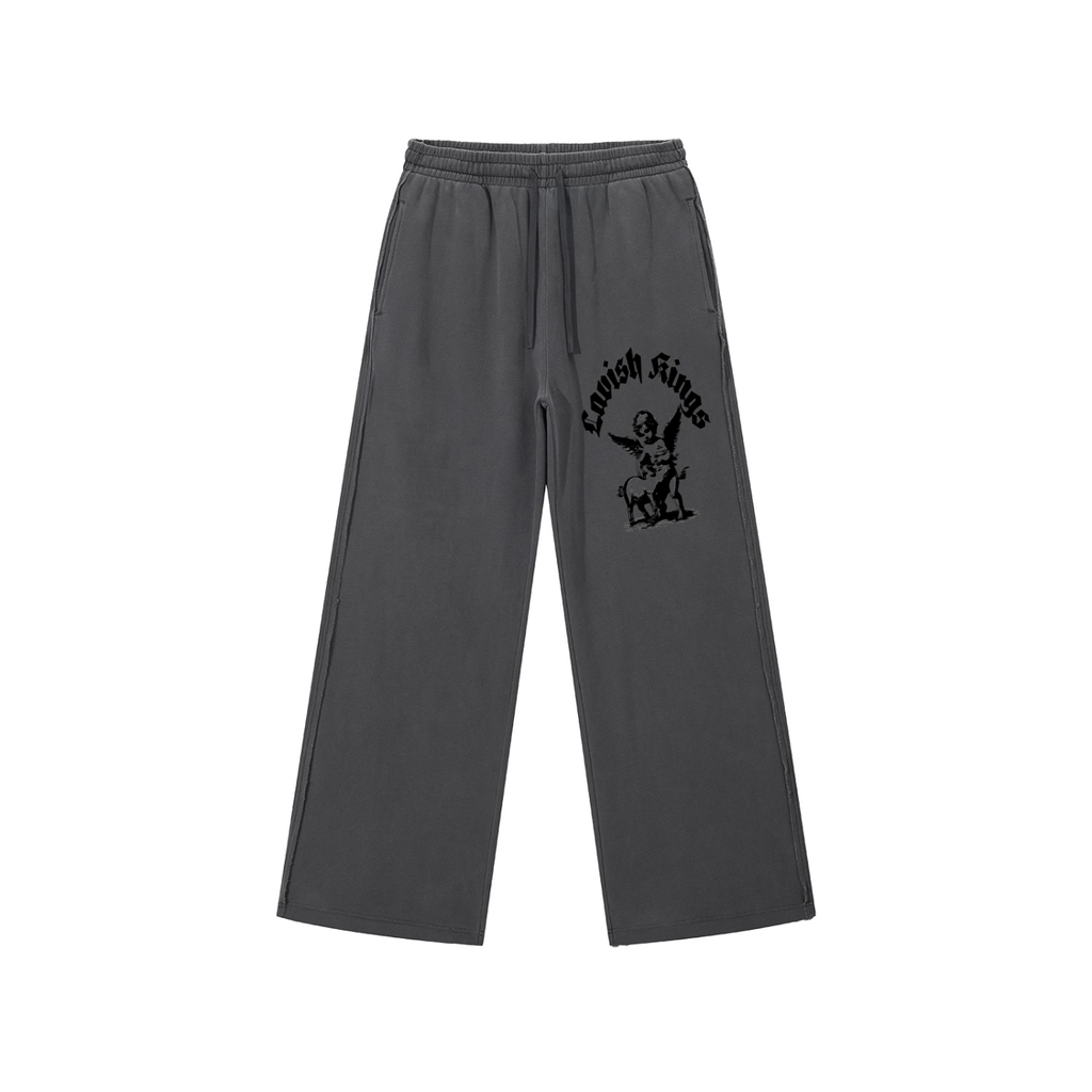 Snow Washed Raw Edge Sweatpants - LavishKings