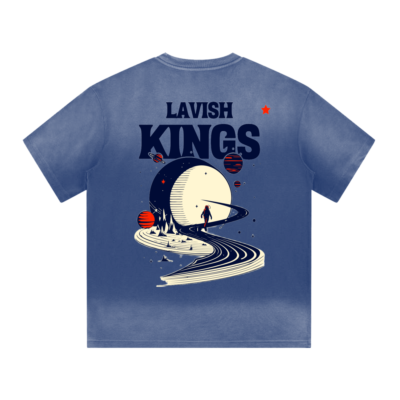 “I” Shape Gradient Washed T-Shirt - LavishKings