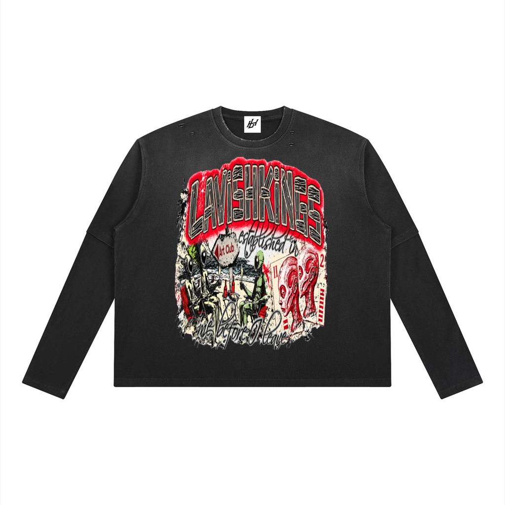 Unisex Vintage Wash Layered T-Shirt