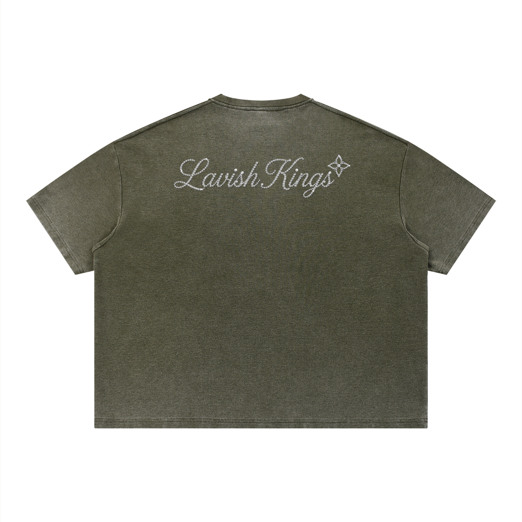 Unisex Vintage Wash Sunfade Boxy Waffle T-Shirt