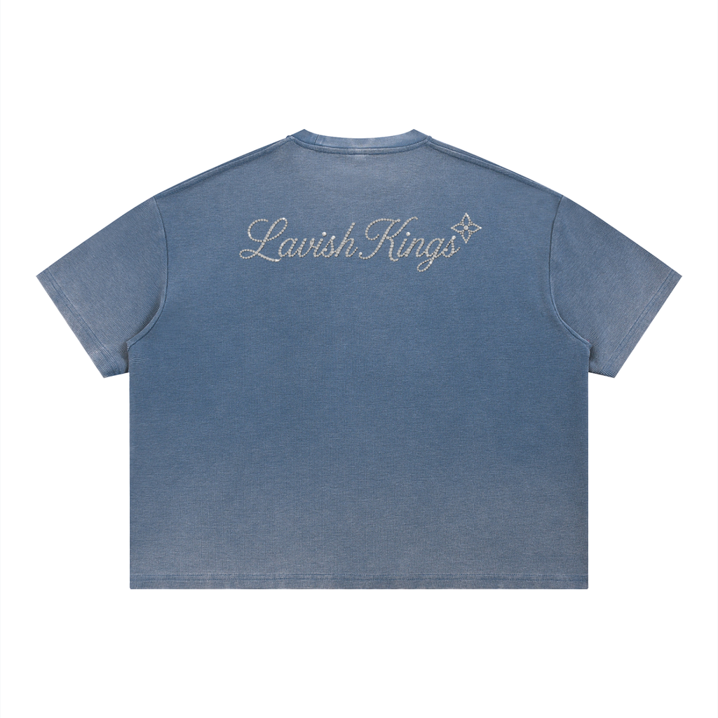 Unisex Vintage Wash Sunfade Boxy Waffle T-Shirt