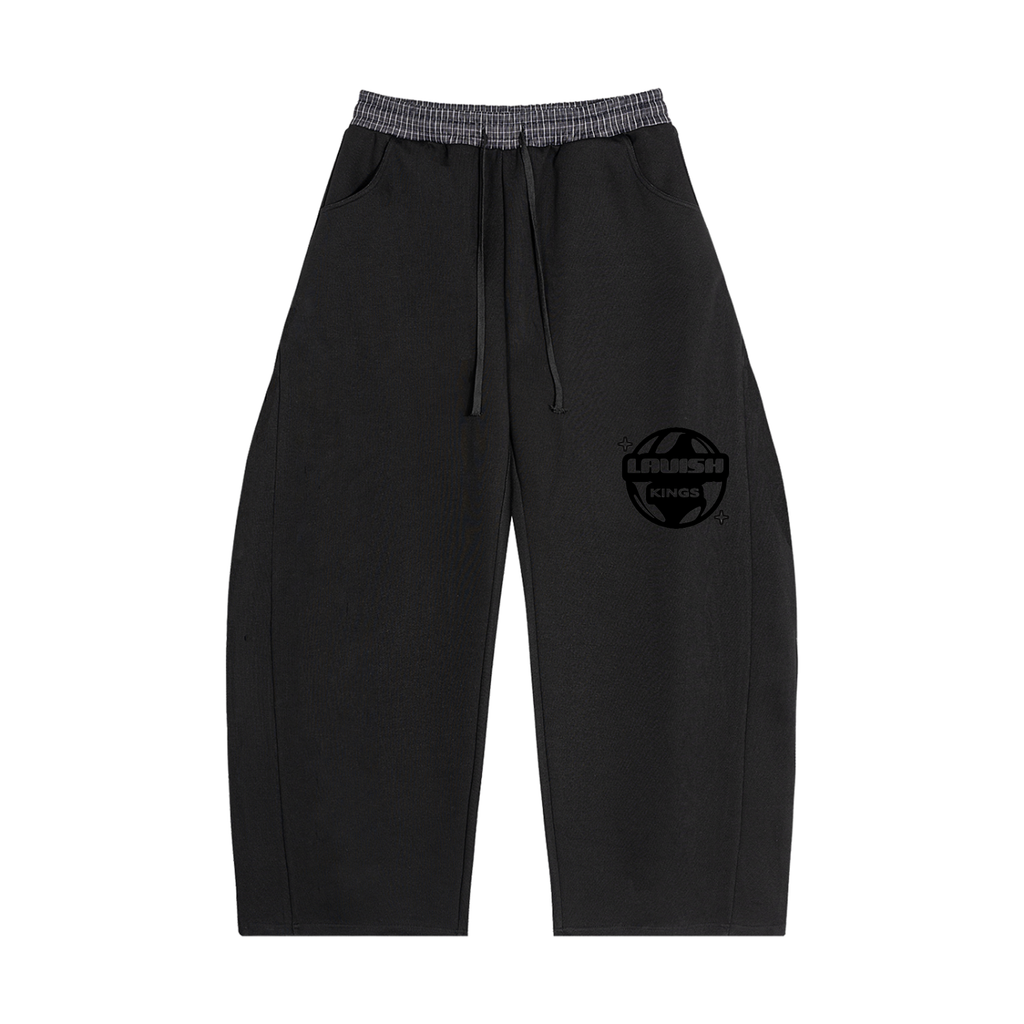 Plaid Waistband Barrel Sweatpants