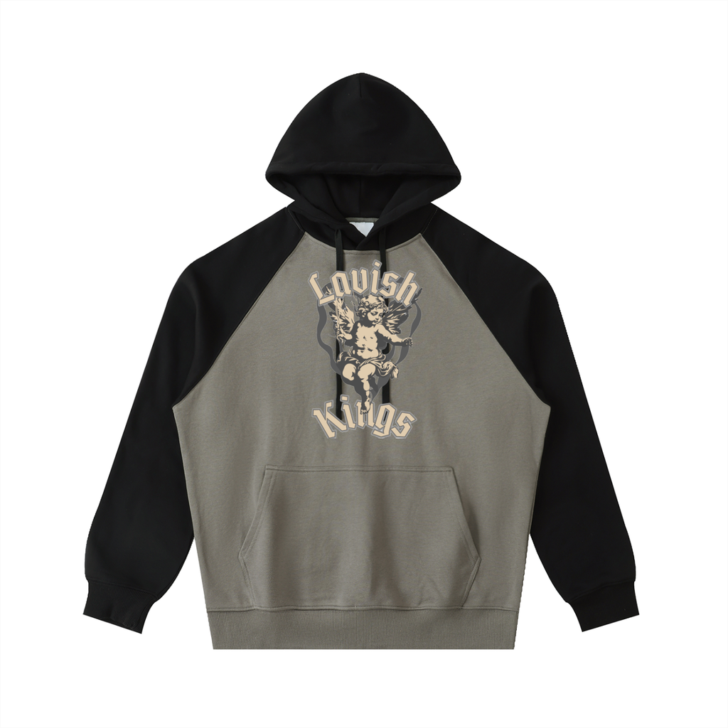 Color-Block Raglan Sleeve Hoodie - LavishKings