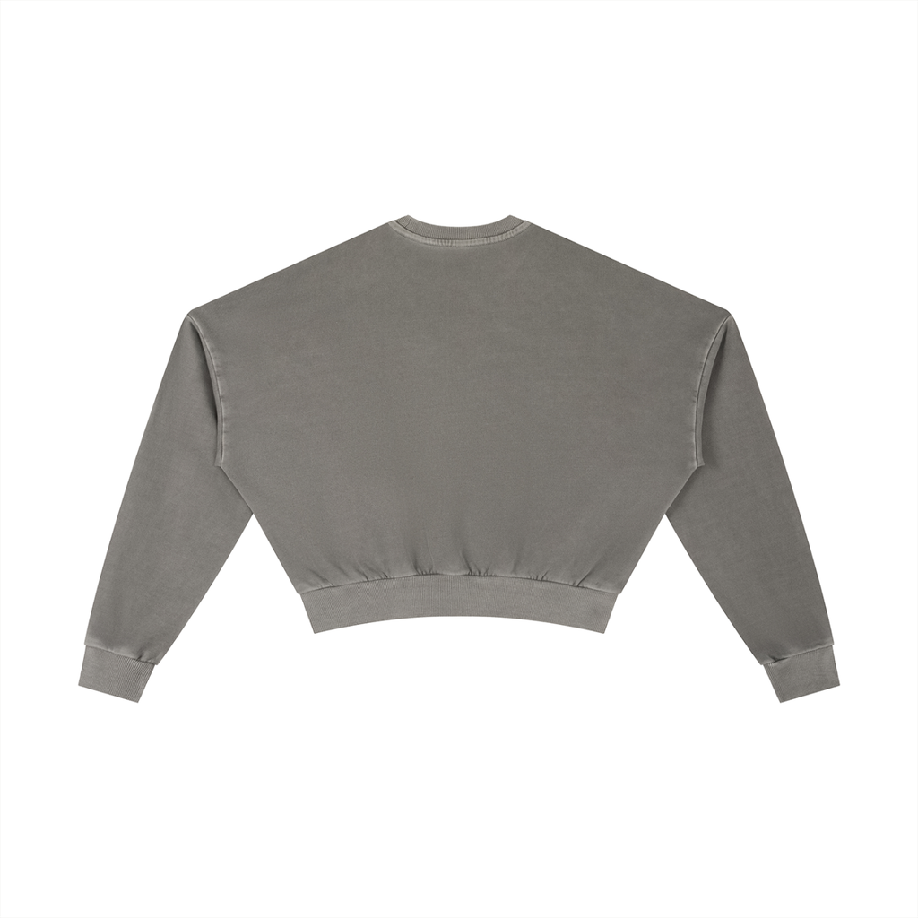 Vintage Washed Cropped Sweatshirt - LavishKings