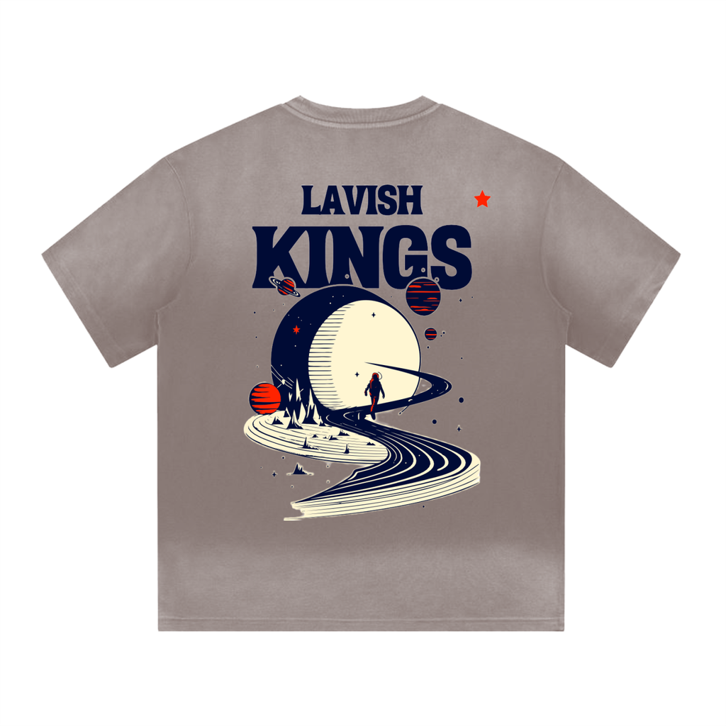 “I” Shape Gradient Washed T-Shirt - LavishKings