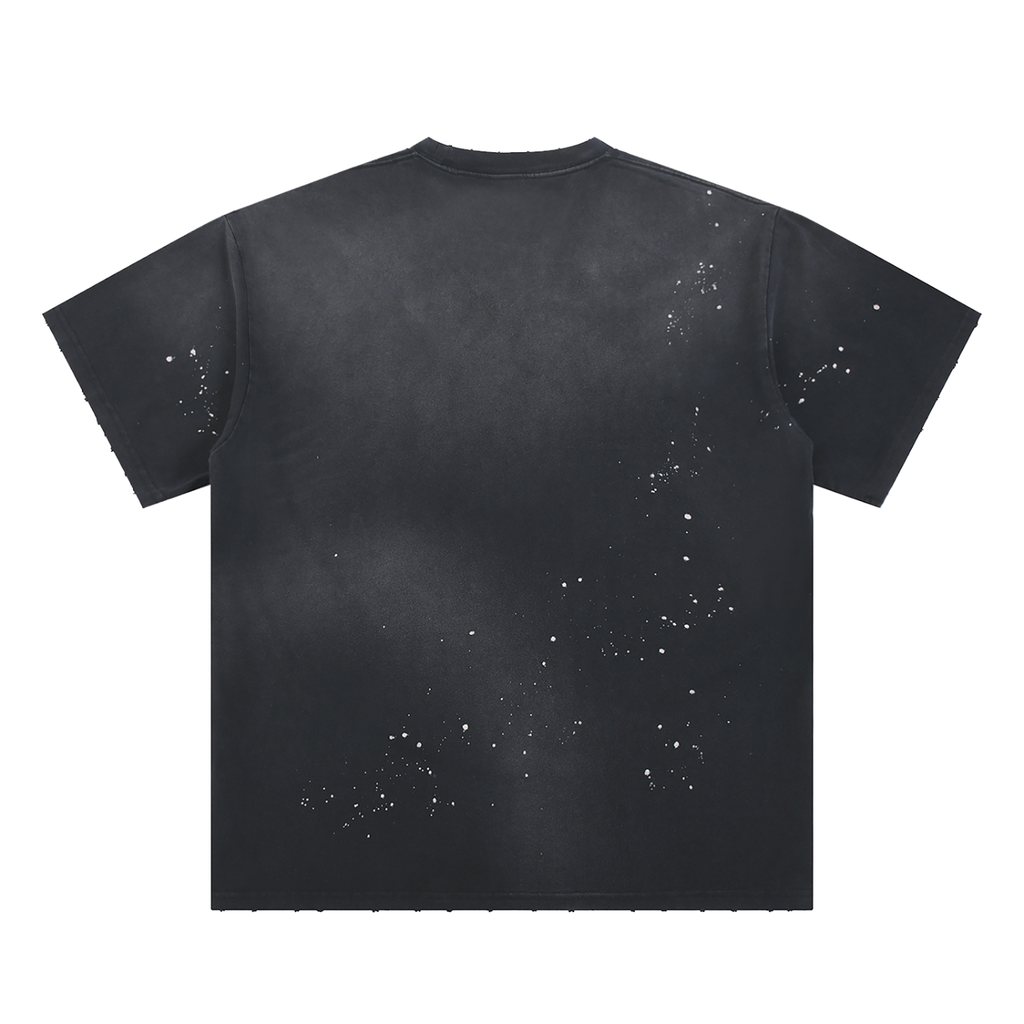 Hand-Frayed Sunfade Paint Splatter T-Shirt