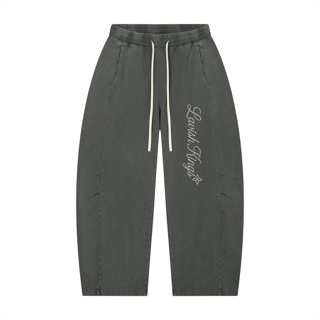 Unisex Mineral Wash Barrel Leg Pants