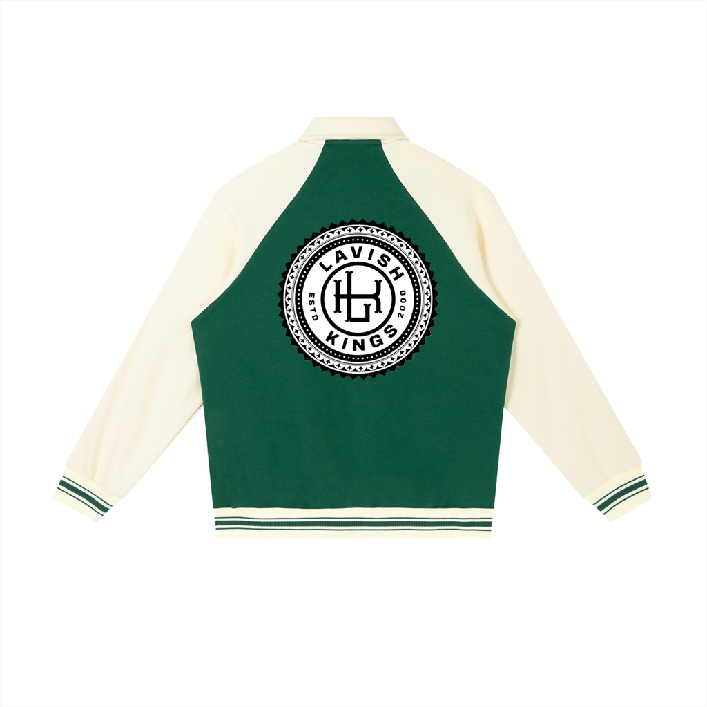 Contrast Raglan Sleeve Baseball Jacket