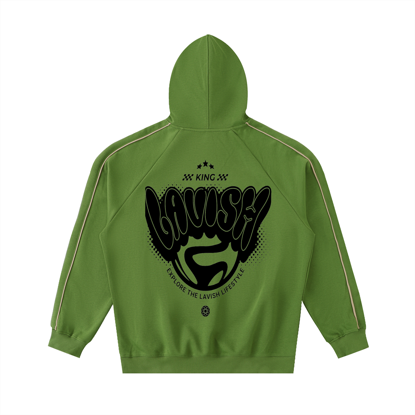 Contrast Piping Raglan Hoodie