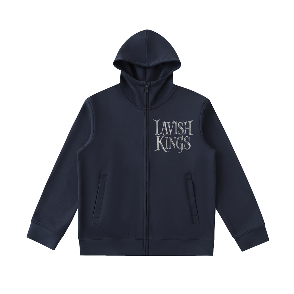 Essential Heavyweight High Neck  Zip-Up Hoodie - LavishKings