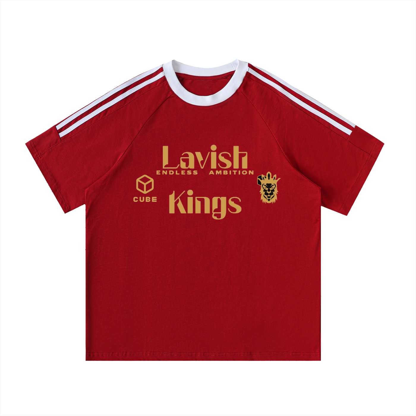 Contrast Tape Crewneck Cotton T-Shirt