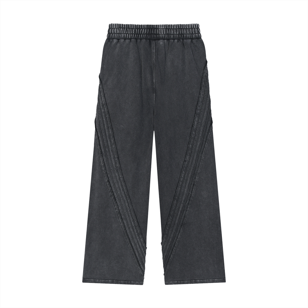 Snow Washed Tape Raw Edge Sweatpants - LavishKings