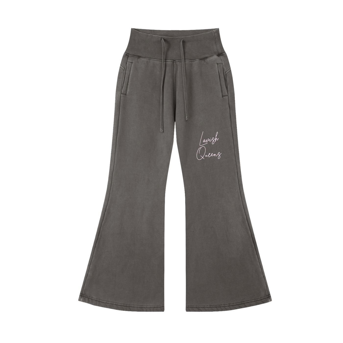Vintage Washed Flared Fleece Pants - LavishKings