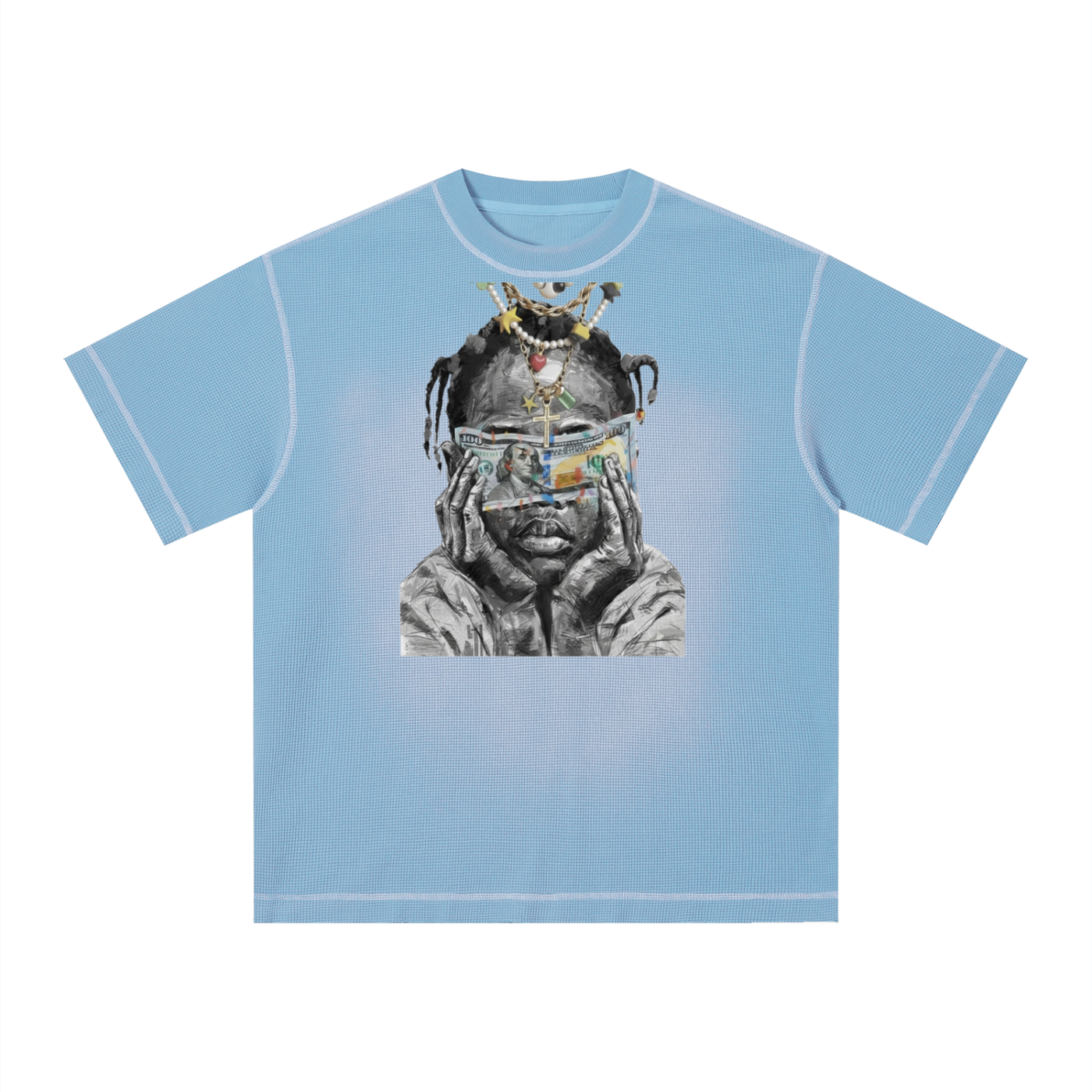 Unisex Sunfade Waffle Boxy T-Shirt