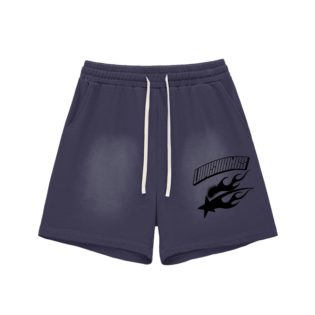 Sun Fade Raw Edge Cotton Shorts - LavishKings