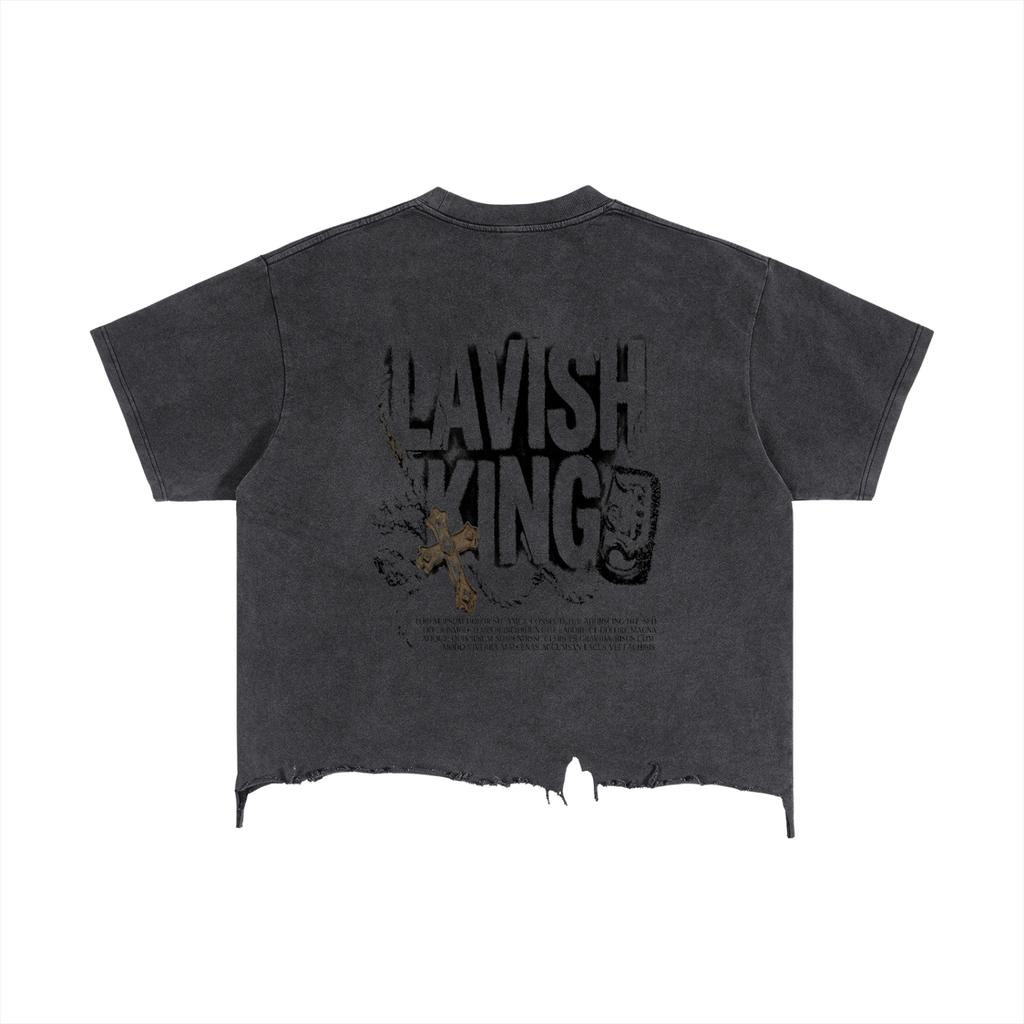 Vintage Wash Boxy Distressed Hem T-Shirt