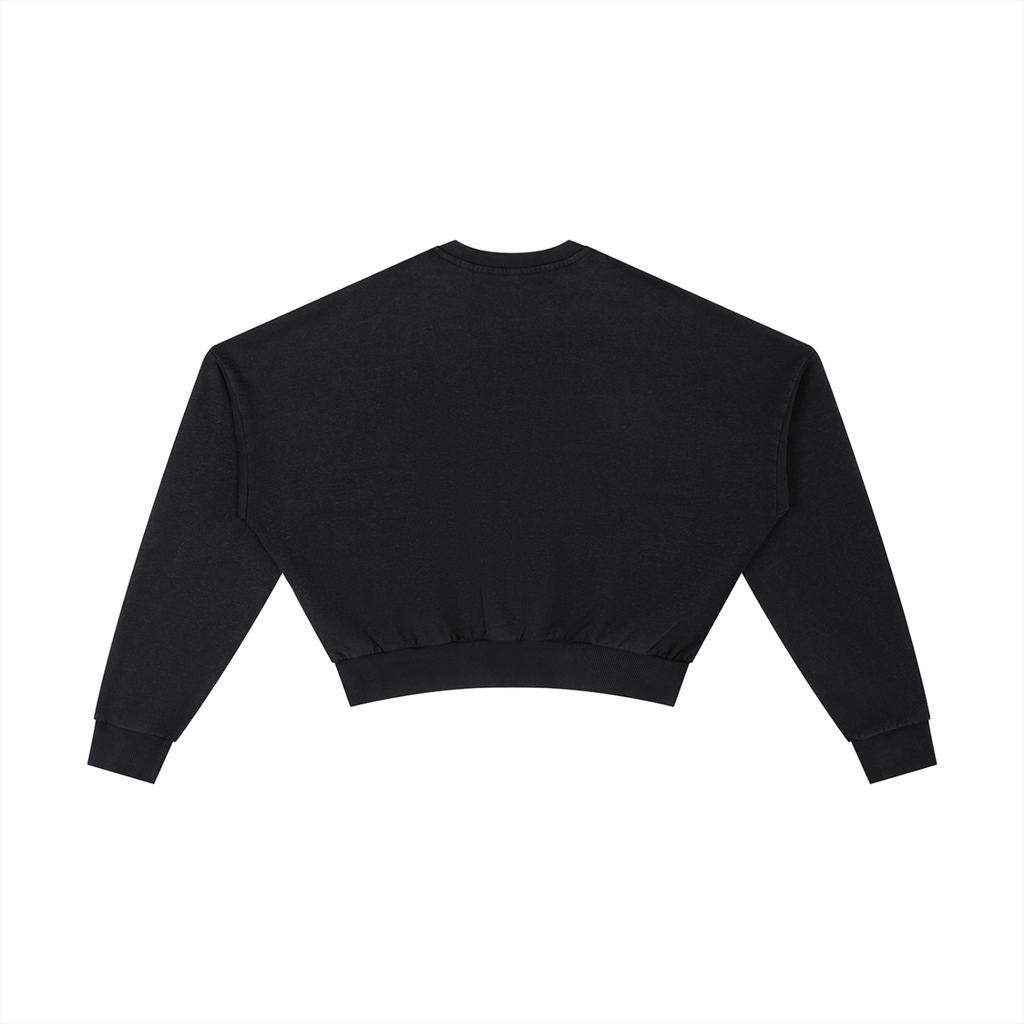 Vintage Washed Cropped Sweatshirt - LavishKings