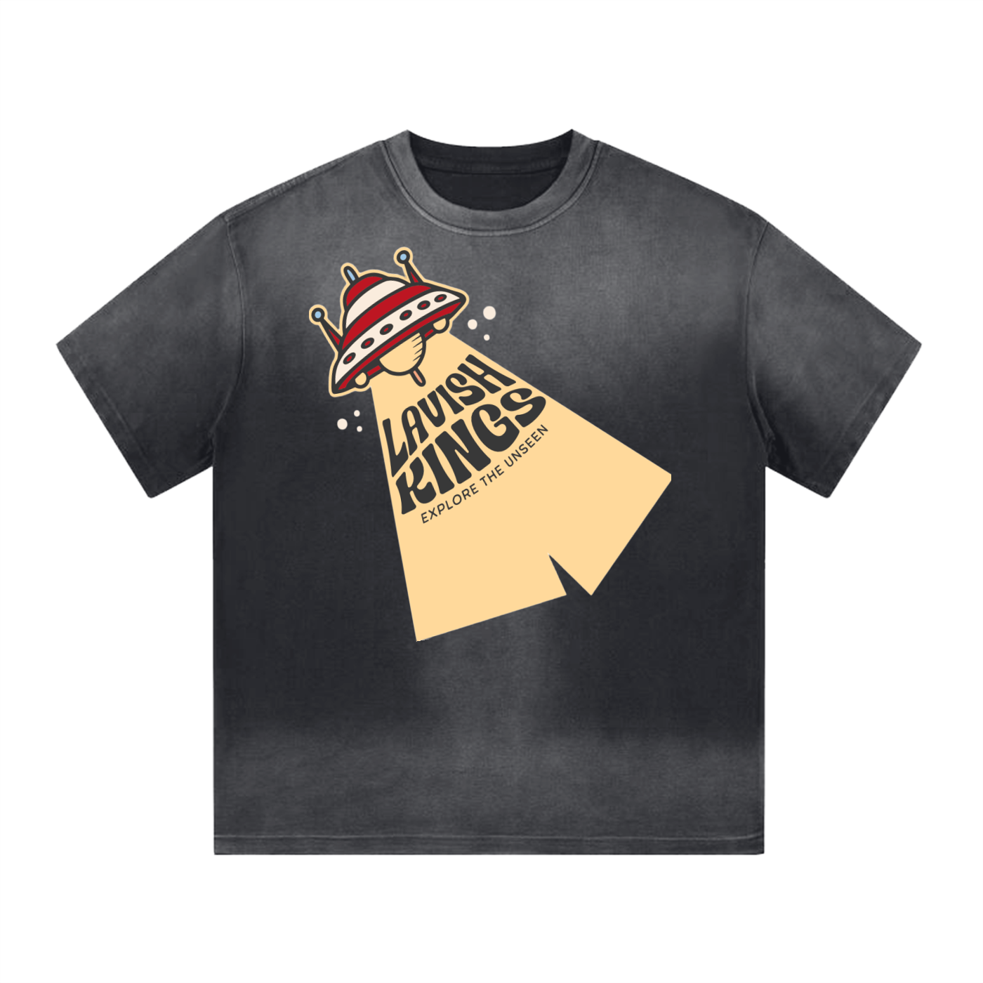 “I” Shape Gradient Washed T-Shirt - LavishKings