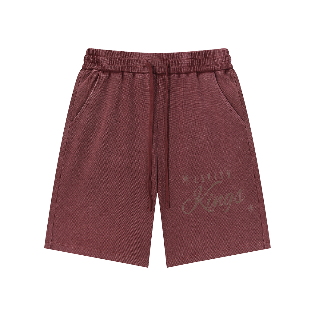 Mineral Wash Waffle Knit Shorts - LavishKings