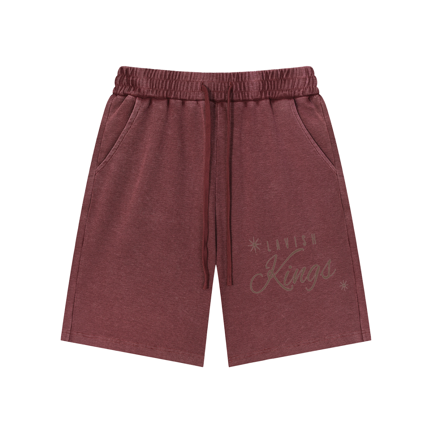 Mineral Wash Waffle Knit Shorts - LavishKings