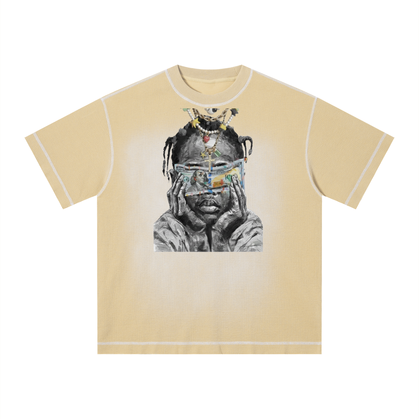 Unisex Sunfade Waffle Boxy T-Shirt