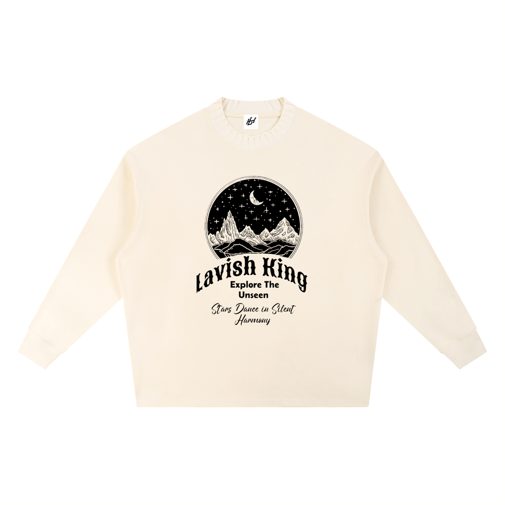 Knitted Round Neck Oversize Sweatshirt - LavishKings