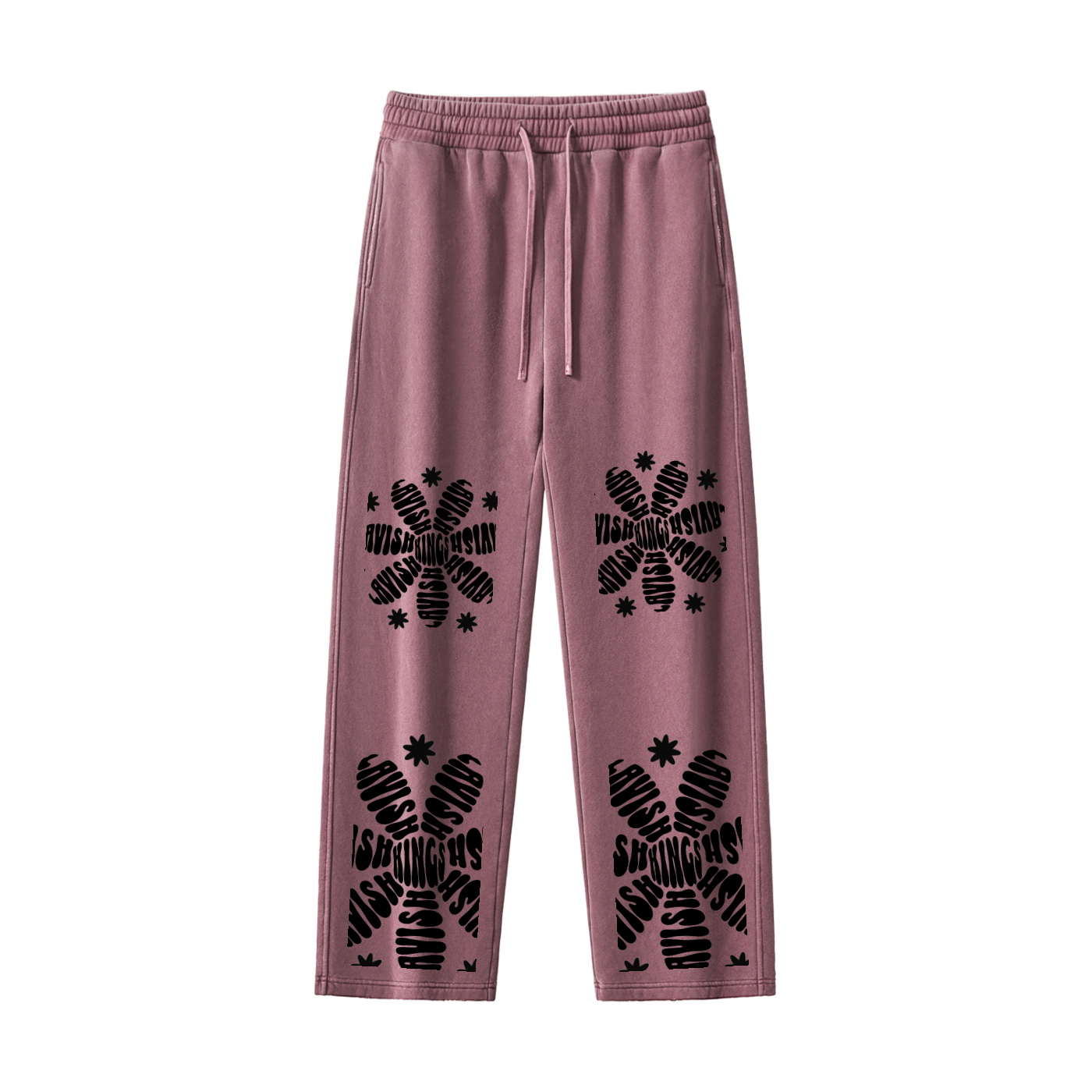 Frayed Enzyme Washed Fleece Sweatpants