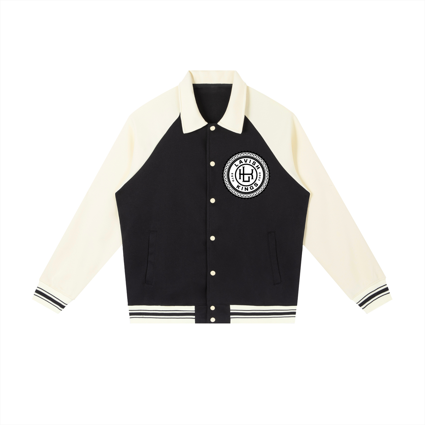 Contrast Raglan Sleeve Baseball Jacket