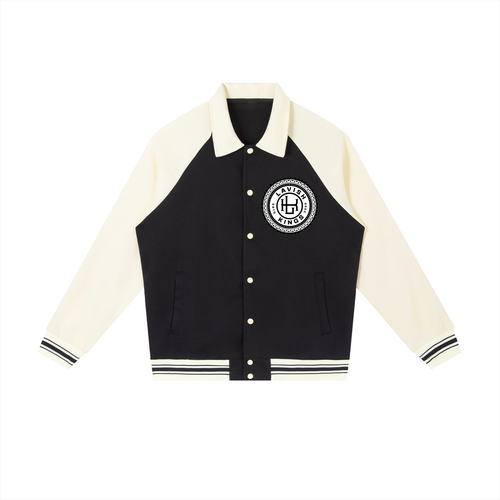 Contrast Raglan Sleeve Baseball Jacket