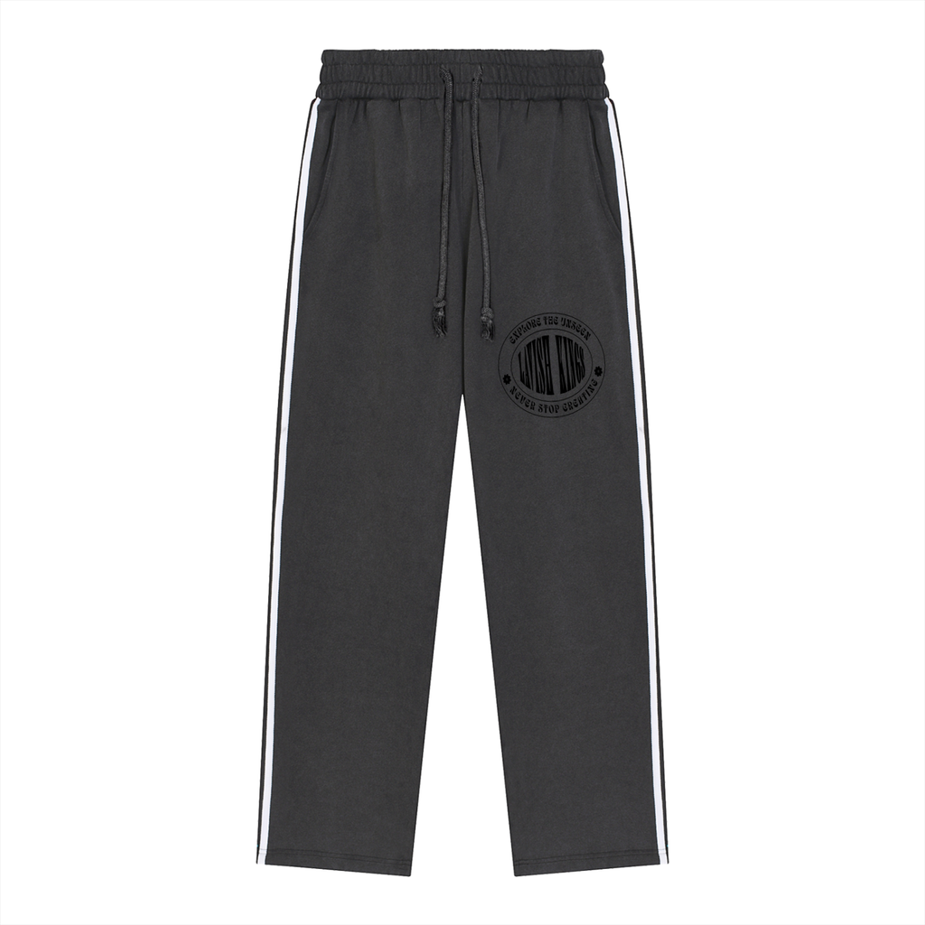 Snow Washed Contrast Tape Sweatpants