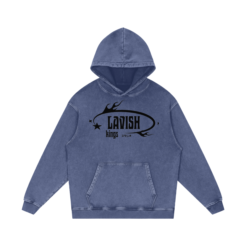 Snow Washed Loose Cotton Hoodie - LavishKings