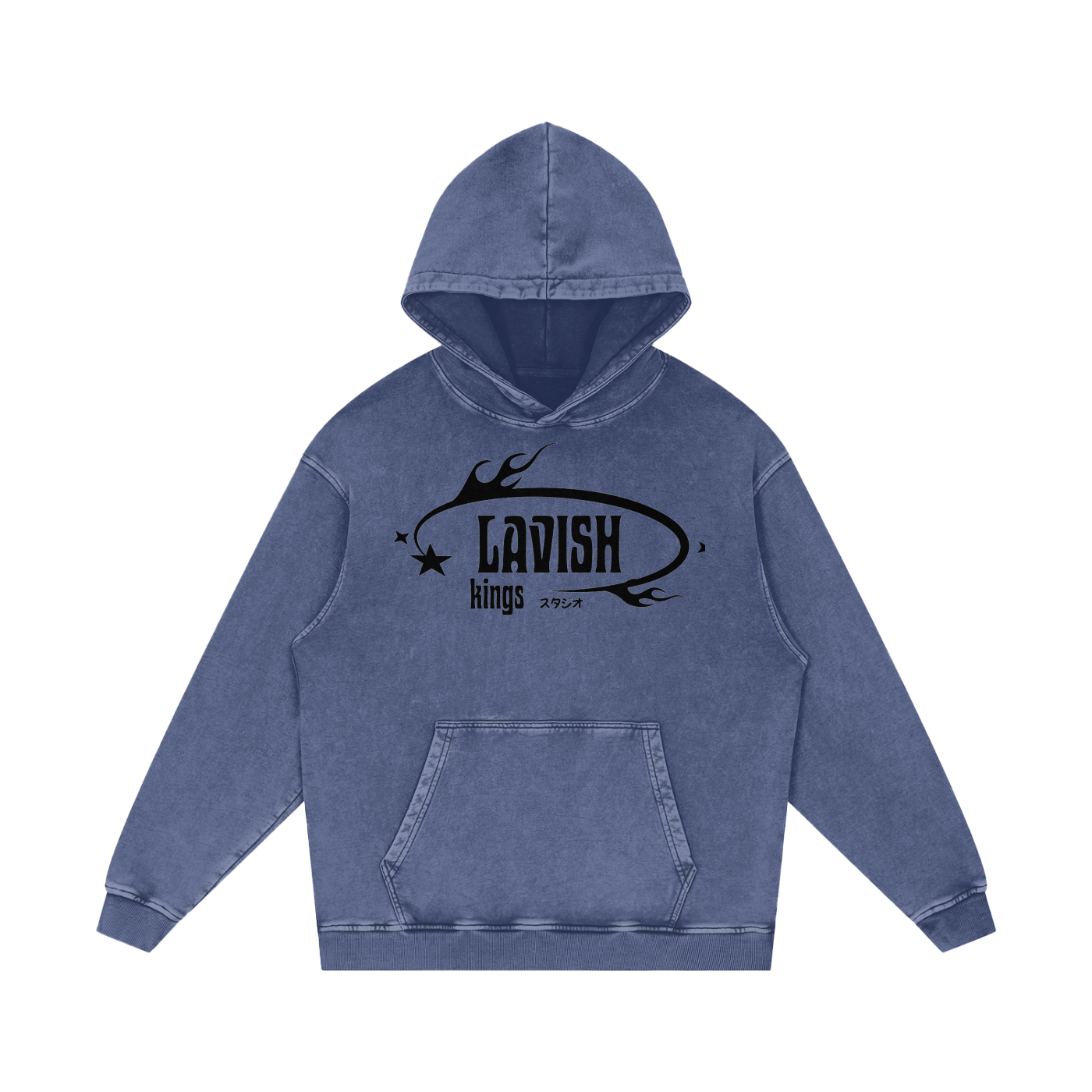 Snow Washed Loose Cotton Hoodie